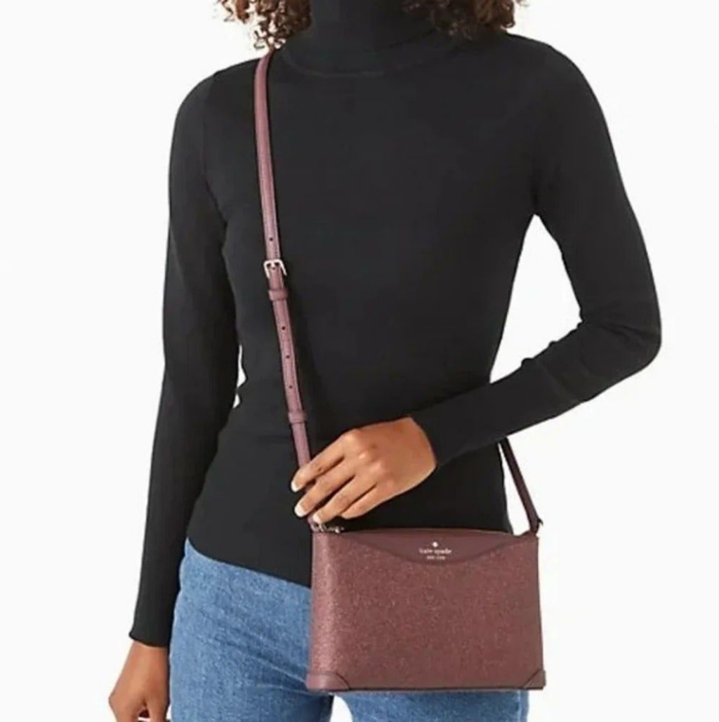 Kate Spade Glitter Fabric Deep Nova Crossbody Bag- Great Condition